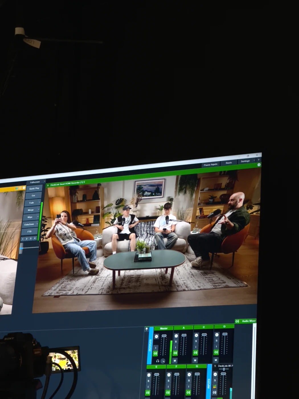 A screen showing a recorded conversation