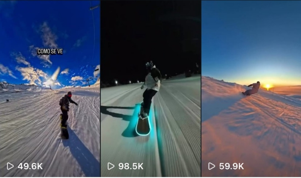 Creator content examples featuring snow sports
